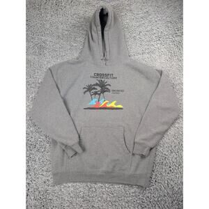 Encinitas California Hoodie Adult Large Gray Sweater Surfer Beach Destination